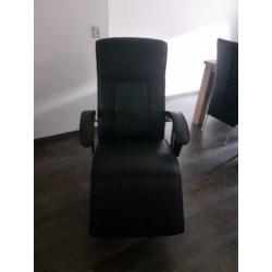 Zwarte leren relax massagestoel