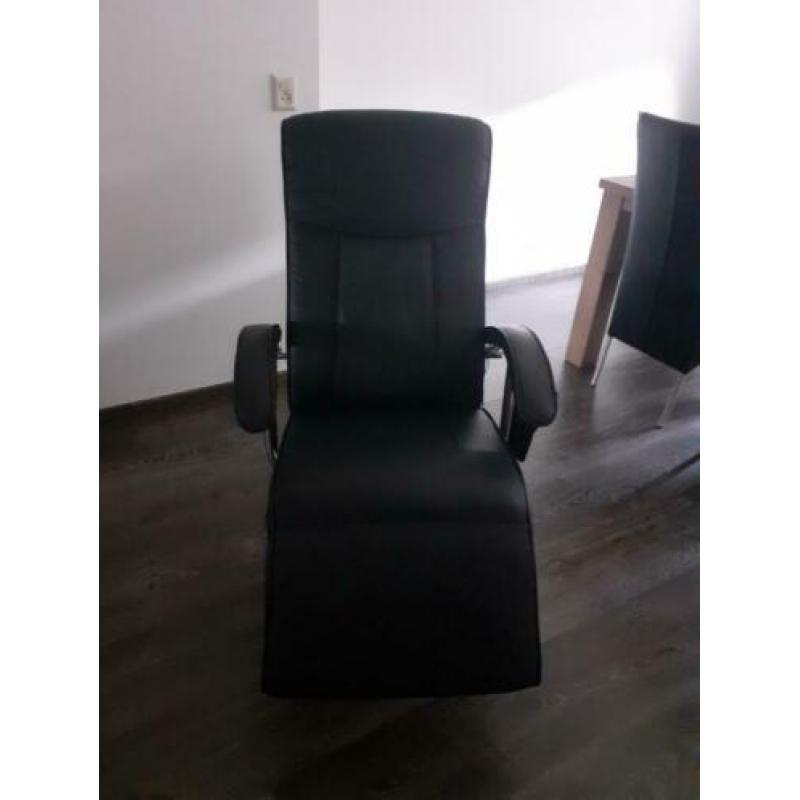 Zwarte leren relax massagestoel