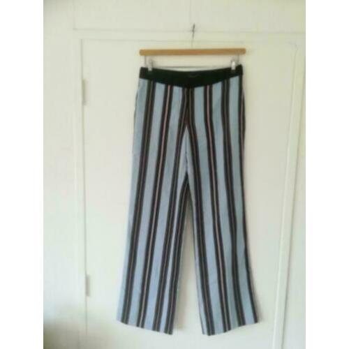 TaraJarmon Tara Jarmon wijde broek pantalon strepen blauw 38