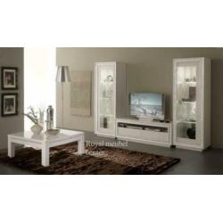 Vitrinekast Perla Swarovski hoogglans wit Aanbieding!!!