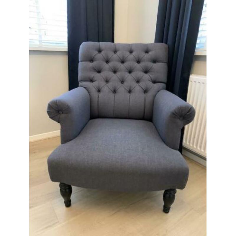 Ashton Fauteuil Goossens stof, grijs ( z.g.a.n!)