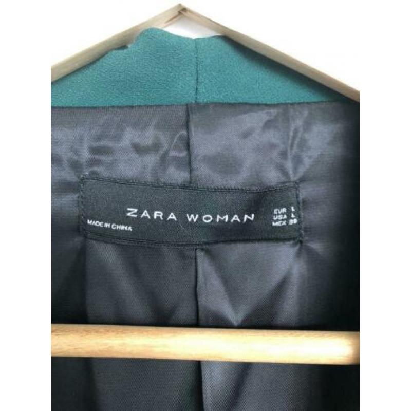 Mooie groene blazer/colbert maat L van viscose, bijna nieuw!