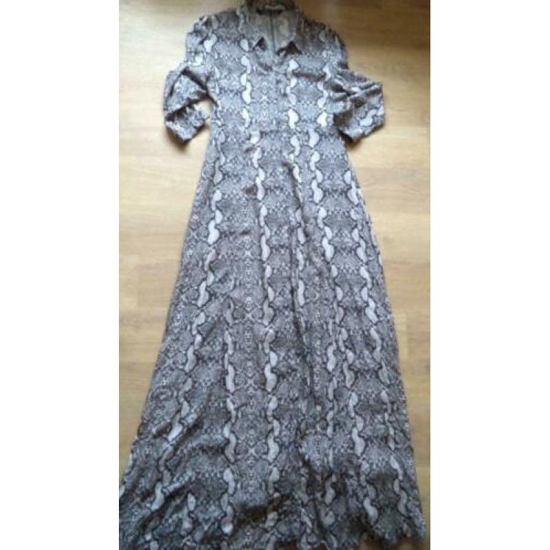 ZARA WOMAN ZGAN premium lange jurk met slangenprint S