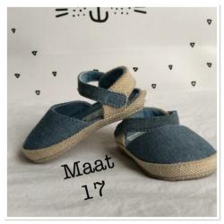 Babyschoentjes maat 17, zomer, linnen newborn nieuw