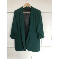 Mooie groene blazer/colbert maat L van viscose, bijna nieuw!