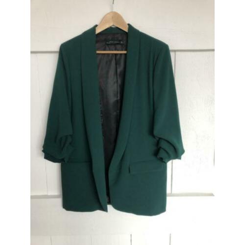 Mooie groene blazer/colbert maat L van viscose, bijna nieuw!