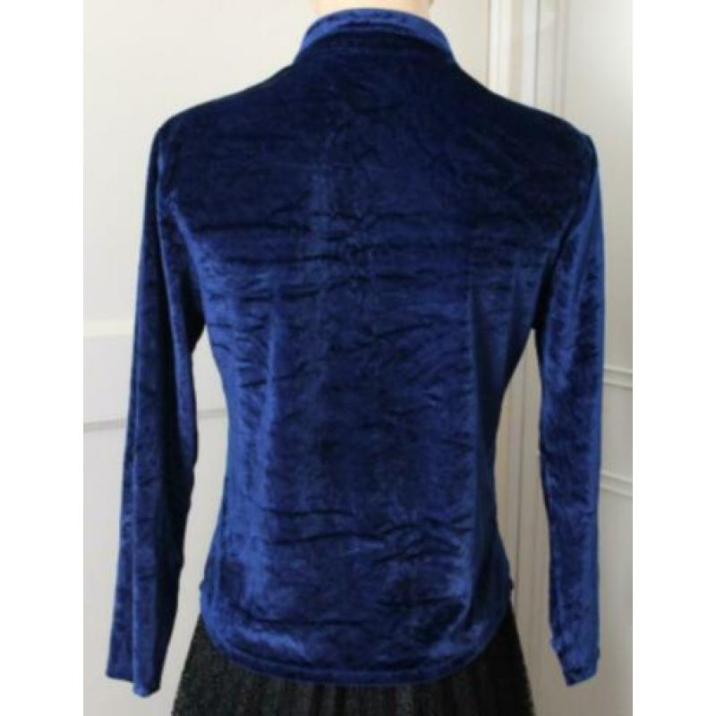 Velvet blouse donker(konings)blauw - maat S/M