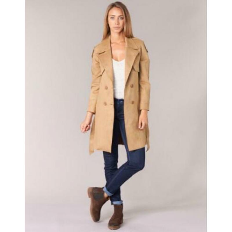 Trenchcoat Camel maat l dikke travelstof nieuw