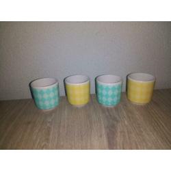 Leuke eierdopjes! Geel en turquoise! Leuk voor Pasen!