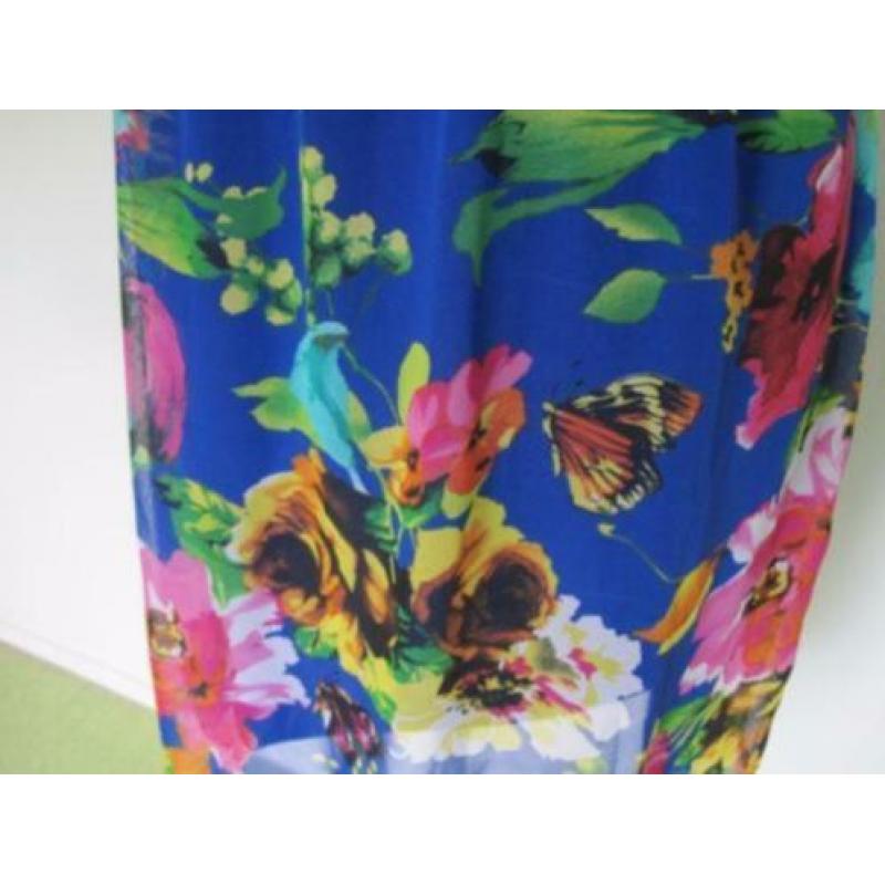 Wauwww! Feestelijke floral rozen vlinder jurk mt M