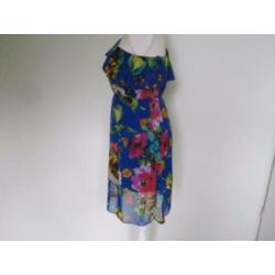 Wauwww! Feestelijke floral rozen vlinder jurk mt M