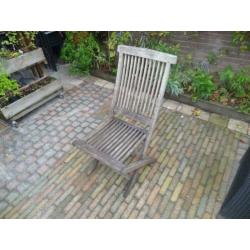 Tuinstoel 100 % Teak, opklapbaar