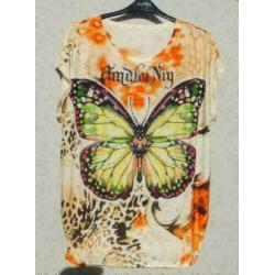 SEVEN STAR vlinder tuniek met kleur strass mt 46