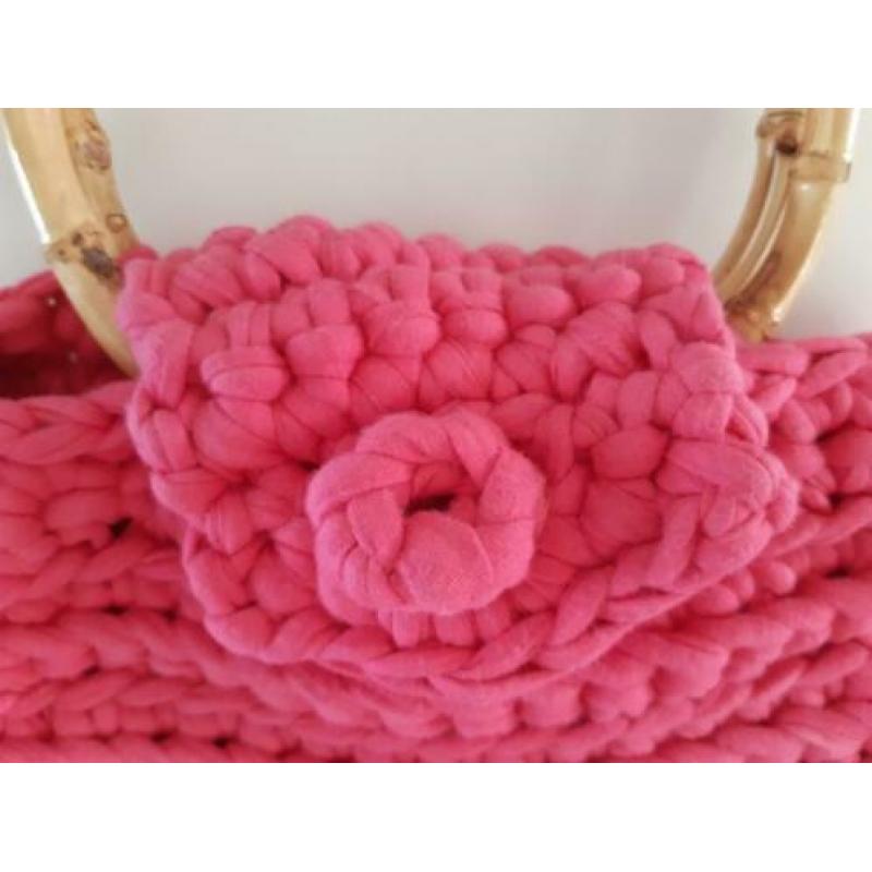 Roze gehaakte tas
