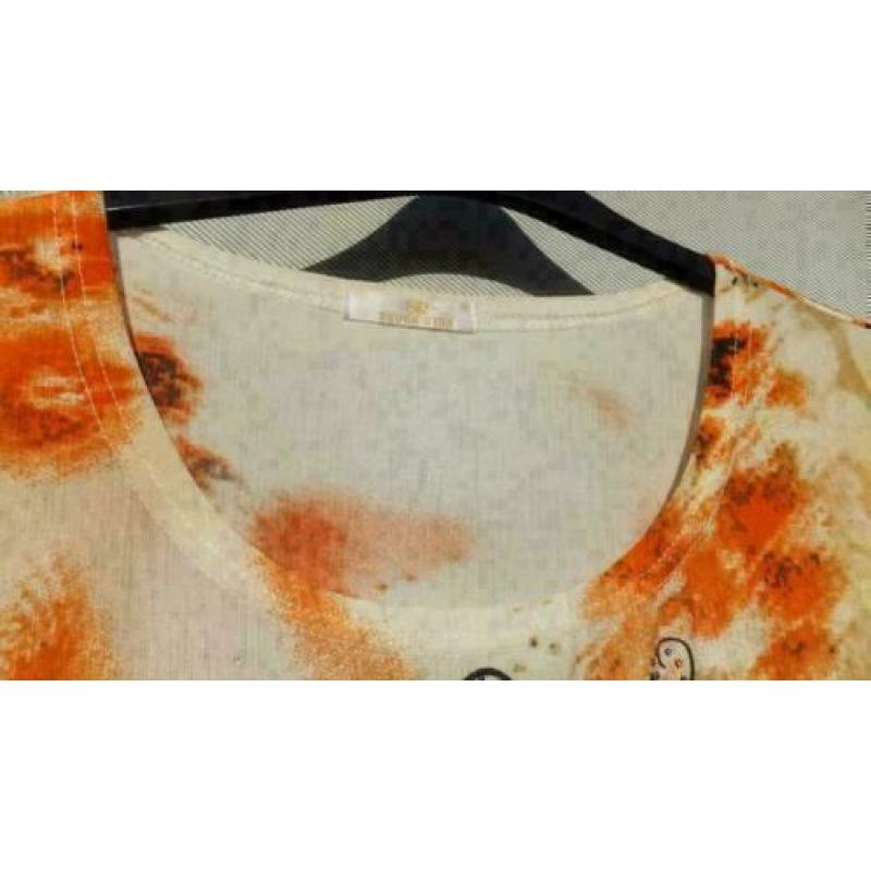 SEVEN STAR vlinder tuniek met kleur strass mt 46