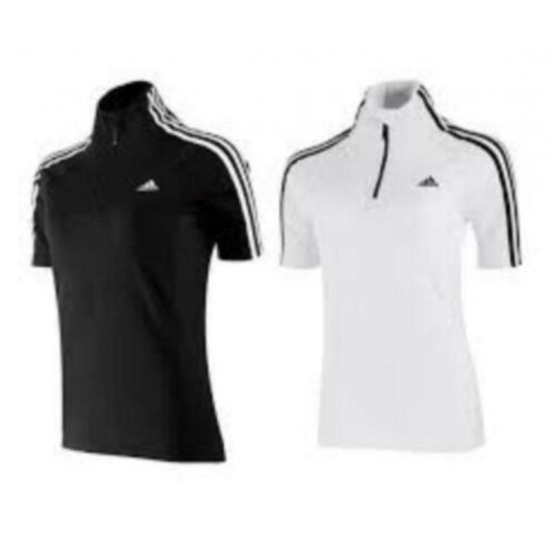 Adidas Polo met halve ritskraag Zwart, Wit, Geel of Blauw