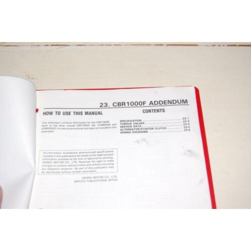Honda CBR1000F workshop manual