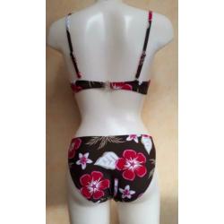 38B Nieuwe bruin gebloemde beugel bikini Nickey Nobel 38 B