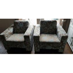 Mooi uitziende stoelen, ice blue/ taupe per stuk te koop