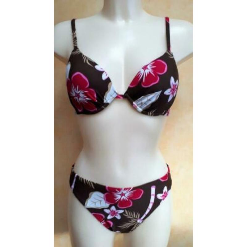 38B Nieuwe bruin gebloemde beugel bikini Nickey Nobel 38 B