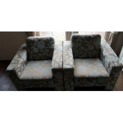 Mooi uitziende stoelen, ice blue/ taupe per stuk te koop