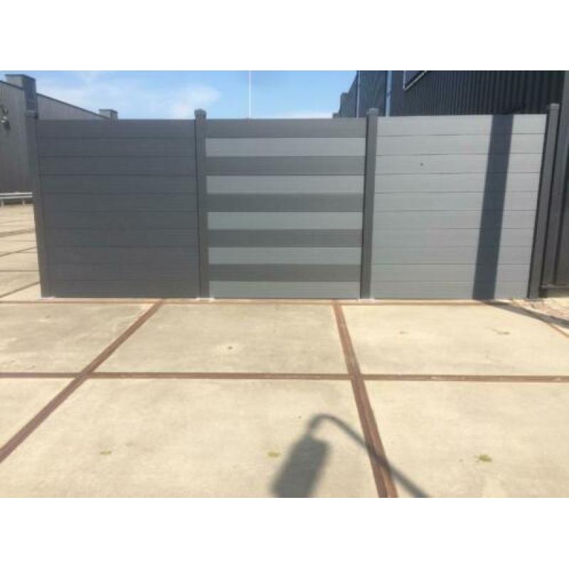 Schutting van kunststof / aluminium tand en groef SALE!!