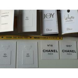 Parfum Proefjes, Zeepjes, Tasjes, Dior, Chanel, Lancome