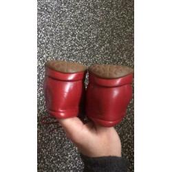 Ecco Vrolijke Rode Leren Schoenen, mt 5,5 38,5 39