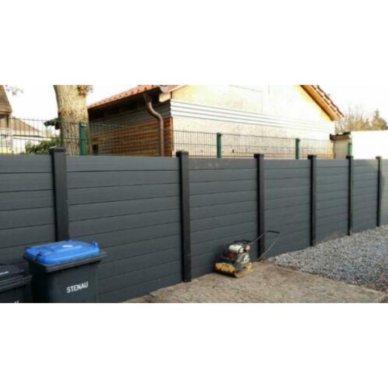Schutting van kunststof / aluminium tand en groef SALE!!
