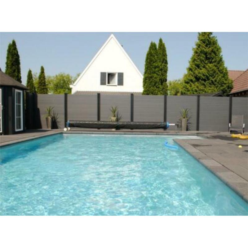 Schutting van kunststof / aluminium tand en groef SALE!!