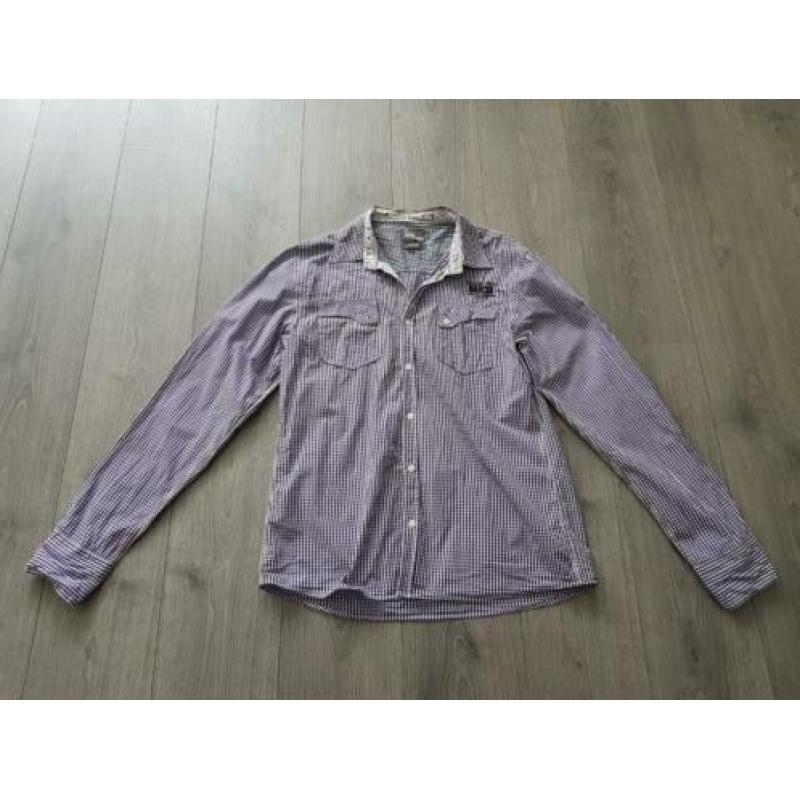 GARCIA paars geruite slim fit blouse maat XL (PB020)