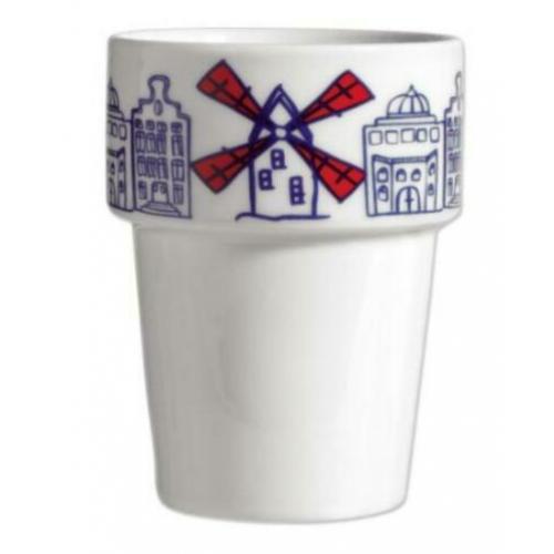 4 melkbekers - beker - mok Holland souvenir in "melkpak"