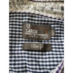 GARCIA paars geruite slim fit blouse maat XL (PB020)