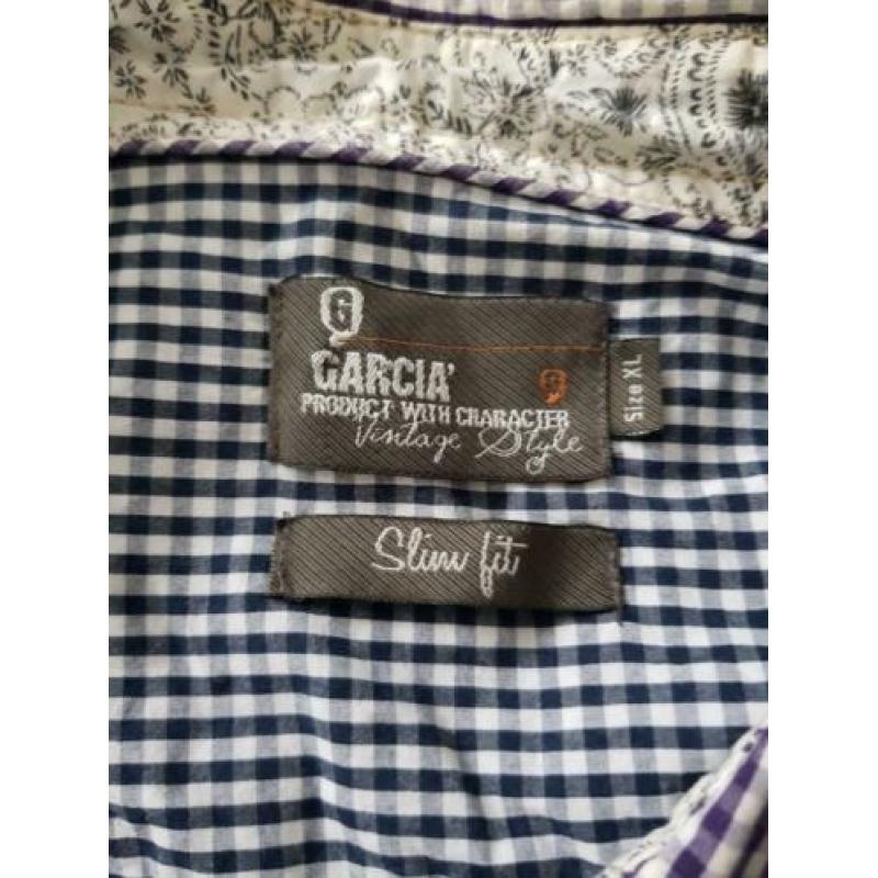 GARCIA paars geruite slim fit blouse maat XL (PB020)