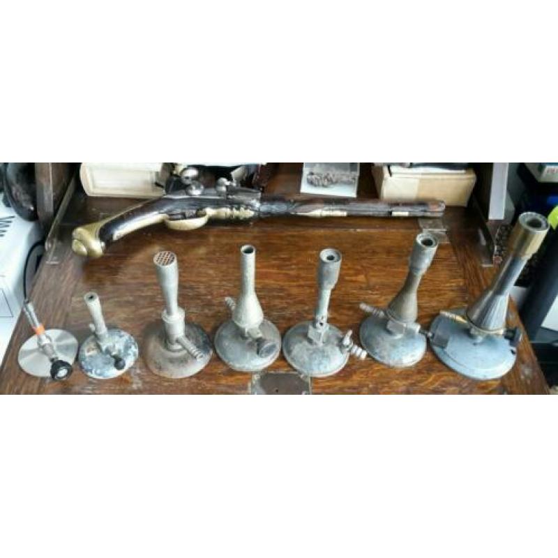 7 antieke bunsenbrander teclu brander bunsen los of samen