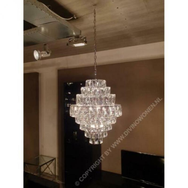 HANGLAMP IZZY ZILVER 16-LIGHTS luxe, luxury , metropolitan
