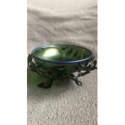 Prachtig Jugendstil glas met smeedijzeren montuur Loetz ?