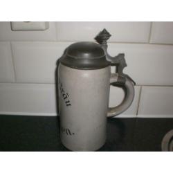 Zeer oude stenen 1 liter pul Spaten - Bräu München 1910-1920