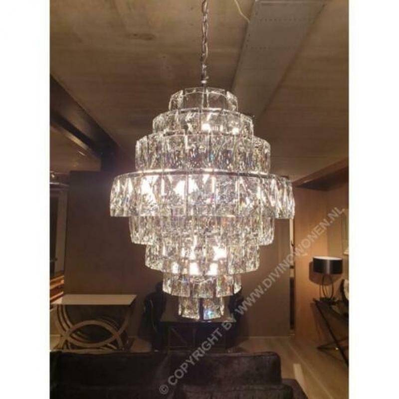 HANGLAMP IZZY ZILVER 16-LIGHTS luxe, luxury , metropolitan