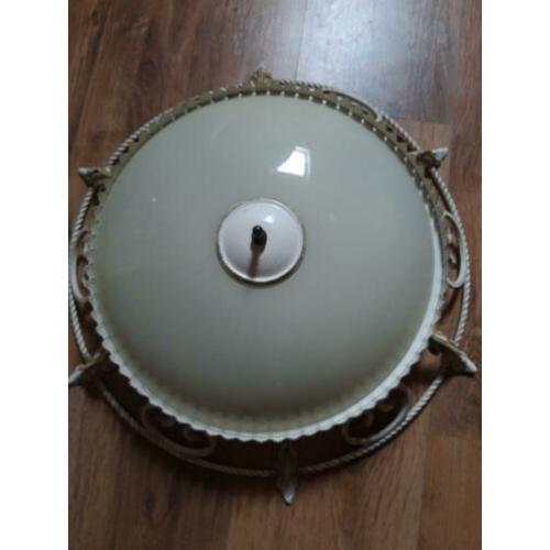 Antieke plafonniere, plafondlamp, smeedijzer