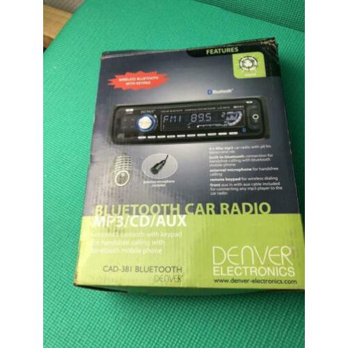 DENVER autoradio bluetooth/microfoon/cd/cdr/mp3. 4x40watt