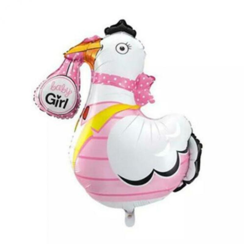 Babyshower Ooievaar ballonnen jongen of meisje € 6,95 p/st.