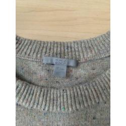 COS - Beige wollen trui met gekleurde spikkels maat S