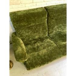 Retro vintage elementenbank - bank mosgroen velvet jaren 70