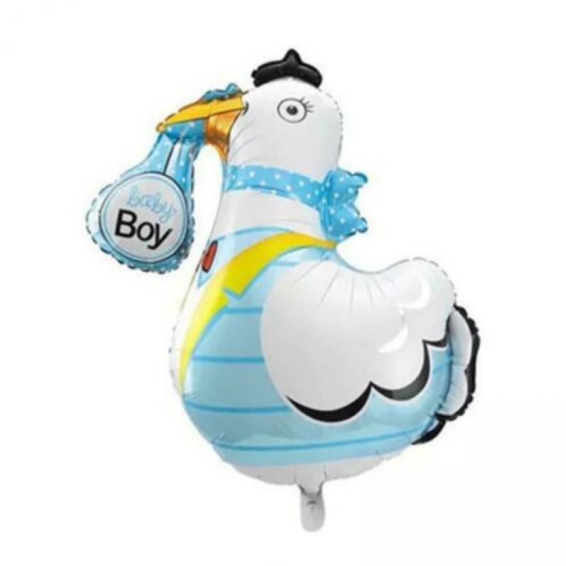 Babyshower Ooievaar ballonnen jongen of meisje € 6,95 p/st.