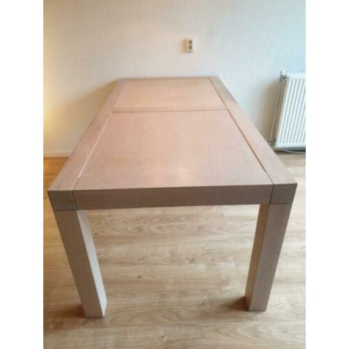 Eettafel, eiken whitewash, 180x90x78