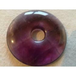 Amethist hanger in donutvorm - diameter 4cm