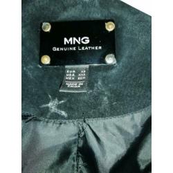 Mango leren jasje xs zwart
