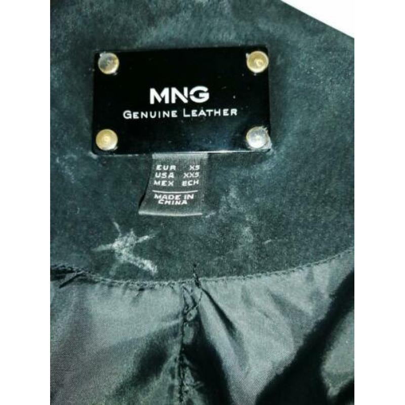 Mango leren jasje xs zwart