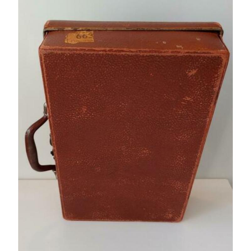 Oud mini koffertje Brocante koffer Klein decoratief model!